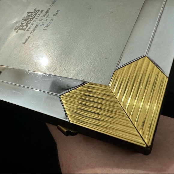 Vintage Solid Brass & Chrome Art Deco Revival Ornate Photo Frame 5x7 EUC 80s 90s - Picture 6 of 11